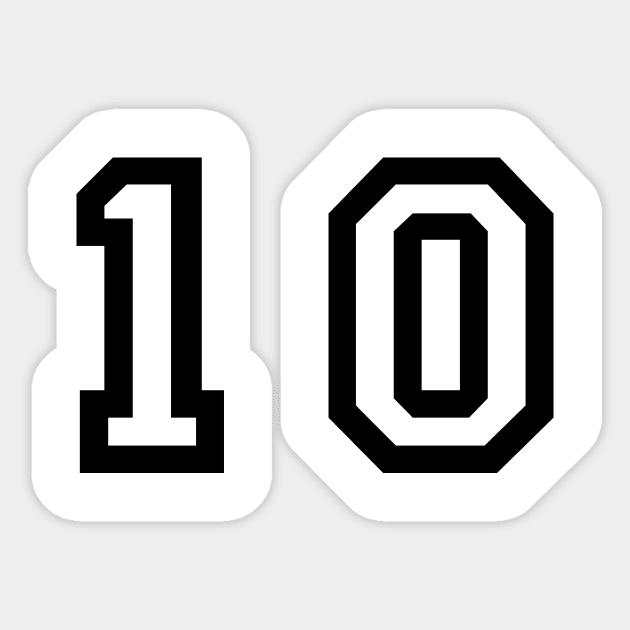 Number Ten Sticker by sweetsixty